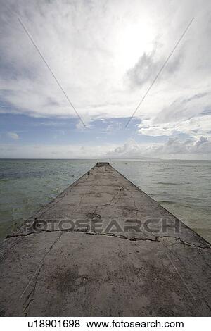 Stock Photo - Pier in Taketomi Island, Okinawa Prefecture, Japan. Fotosearch