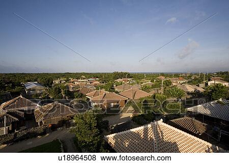 Stock Photo - Residential district in Taketomi Island, Okinawa Prefecture, Japan. Fotosearch