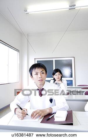 Middle school students studying View Large Photo Image Stock Photo - Middle school students studying. Fotosearch
