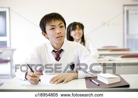Stock Photography - Middle school students studying. Fotosearch