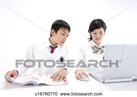 Middle school students using computer View Large Photo Image Stock Image - Middle school students using computer. Fotosearch