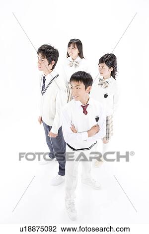 Portrait of four middle school students View Large Photo Image Stock Image - Portrait of four middle school students. Fotosearch