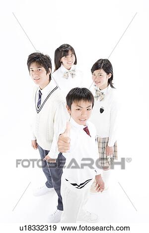 Portrait of four middle school students View Large Photo Image Stock Photo - Portrait of four middle school students. Fotosearch