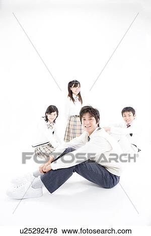 Portrait of four middle school students View Large Photo Image Stock Photo - Portrait of four middle school students. Fotosearch
