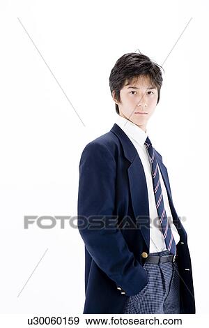 Stock Photo - Portrait of teenage boy. Fotosearch