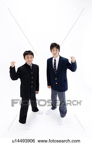 Stock Photograph - Two teenage boys standing. Fotosearch