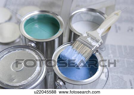 Paintbrush on paint can View Large Photo Image Stock Photo - Paintbrush on paint can. Fotosearch