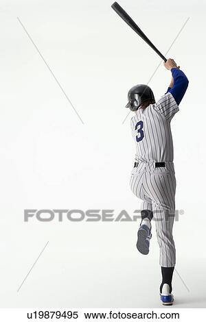 Stock Photography - Baseball player standing with one leg. Fotosearch