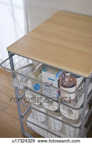 Stock Photo - Detergents in drawer. Fotosearch