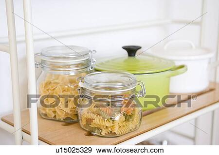 Pastas in glass jars View Large Photo Image Stock Photo - Pastas in glass jars. Fotosearch