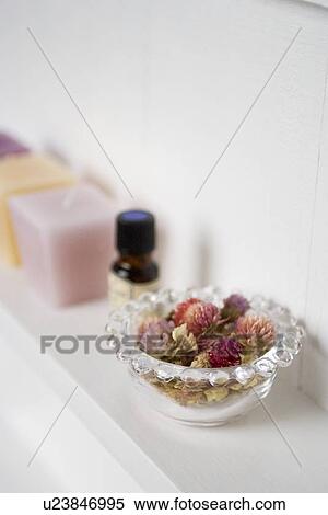 Stock Photography - Potpourri and candles. Fotosearch
