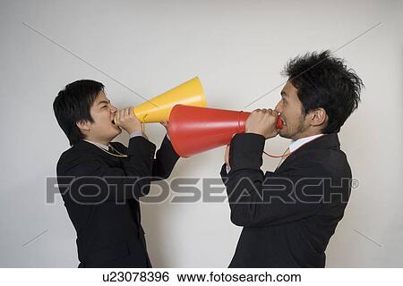 Two businessmen shouting View Large Photo Image Stock Photograph - Two businessmen shouting. Fotosearch