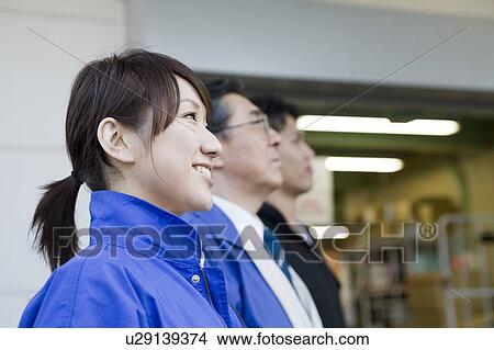 Picture - Portrait of warehouse staffs. Fotosearch
