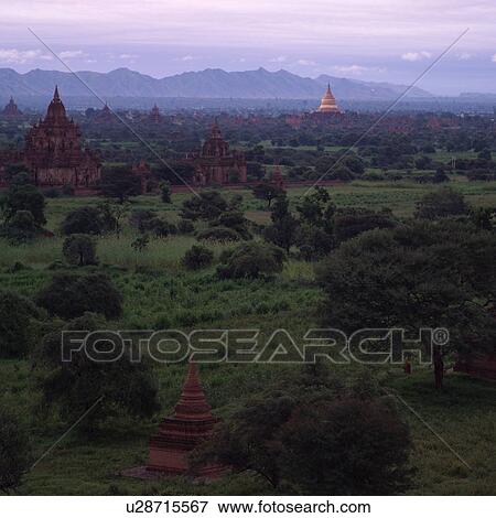Stock Photo - Bagan countryside with Buddhist Temples. Fotosearch