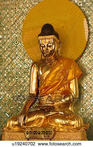 Stock Image - Statue of a Buddha in Myanmar. Fotosearch