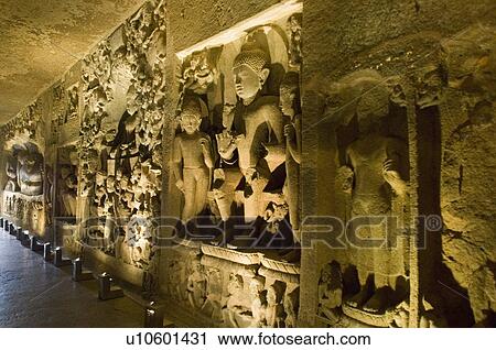 Buddha statues in a cave, Ajanta, Maharashtra, India View Large Photo Image Stock Image - Buddha statues in a cave, Ajanta, Maharashtra, India. Fotosearch