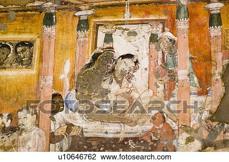 Close-up of a mural in a cave, Ajanta, Maharashtra, India View Large Photo Image Stock Image - Close-up of a mural in a cave, Ajanta, Maharashtra, India. Fotosearch