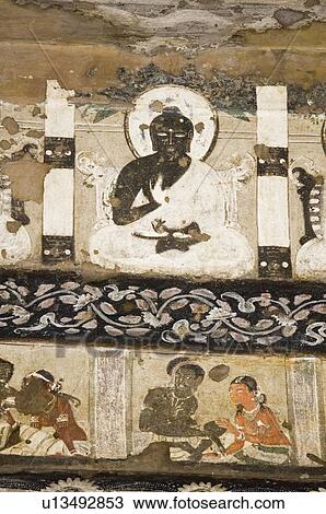 Close-up of a mural in a cave, Ajanta, Maharashtra, India View Large Photo Image Stock Image - Close-up of a mural in a cave, Ajanta, Maharashtra, India. Fotosearch