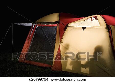 Picture - Family in Camp Tent. Fotosearch