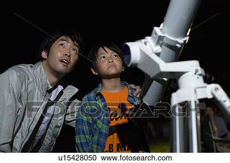 Father and Son Watching Stars View Large Photo Image Stock Image - Father and Son Watching Stars. Fotosearch
