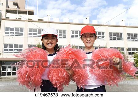 Cheerleaders on Sports Day View Large Photo Image Stock Photo - Cheerleaders on Sports Day. Fotosearch