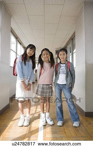 Japanese Girls In The School View Large Photo Image Stock Photo - Japanese Girls In The School. Fotosearch