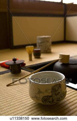 Japanese tea set on Tatami mats, differential focus, Japan View Large Photo Image Stock Image - Japanese tea set on Tatami mats, differential focus, Japan. Fotosearch