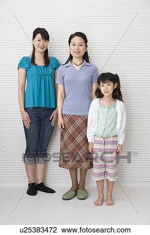 Stock Image - Portrait of three generation family. Fotosearch
