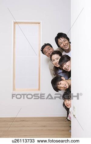Stock Image - Portrait of three generation family. Fotosearch
