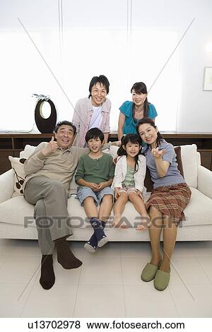 Portrait of three generation family View Large Photo Image Stock Photo - Portrait of three generation family. Fotosearch