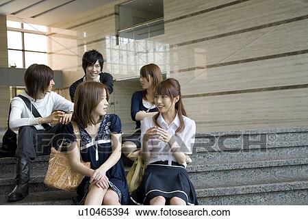 College students talking View Large Photo Image Picture - College students talking. Fotosearch