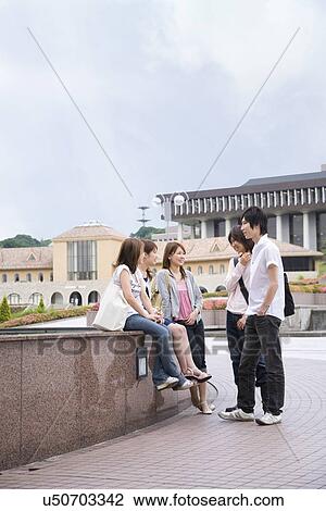 College students talking View Large Photo Image Stock Image - College students talking. Fotosearch