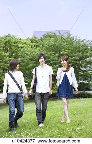 Stock Photo - College students walking. Fotosearch