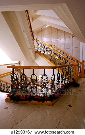 Stock Photo - Interior design of balustrade and steps with classical style. Fotosearch