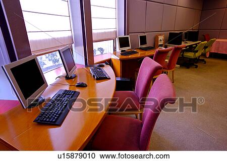 Interior design of desktop pc on the tables View Large Photo Image Stock Image - Interior design of desktop pc on the tables. Fotosearch