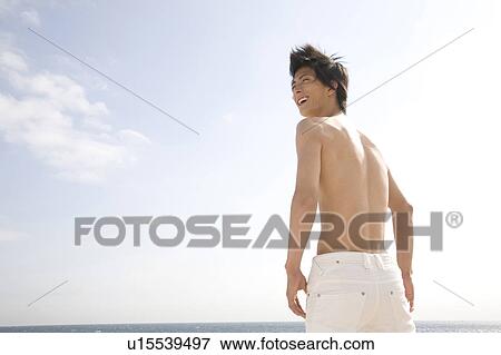 Stock Photo - Back figure of Japanese man. Fotosearch