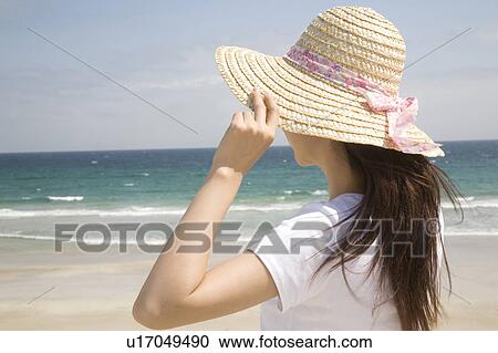 Stock Image - Back figure of Japanese woman. Fotosearch