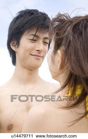 Japanese couple gazing each other View Large Photo Image Stock Image - Japanese couple gazing each other. Fotosearch