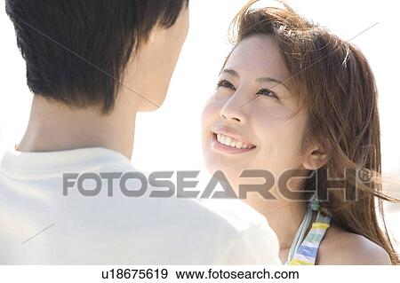 Japanese couple gazing each other View Large Photo Image Stock Photo - Japanese couple gazing each other. Fotosearch