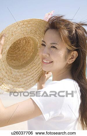 Stock Photograph - Portrait of Japanese woman. Fotosearch