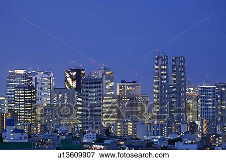 Shinjuku high-rise buildings View Large Photo Image Stock Photo - Shinjuku high-rise buildings. Fotosearch