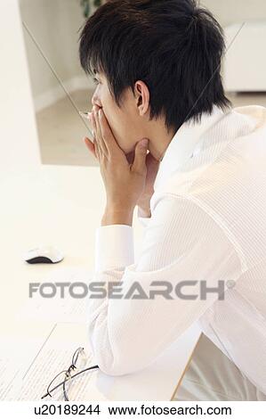 Picture - Back figure of Japanese office worker. Fotosearch