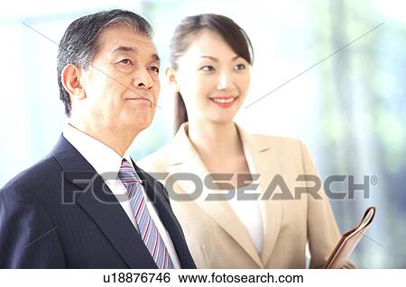 Stock Photograph - Chief executive officer and secretary. Fotosearch