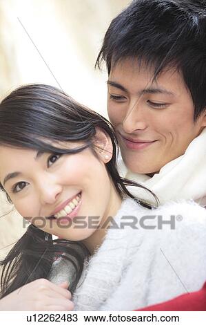 Stock Image - Portrait of Japanese couple. Fotosearch