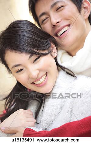 Stock Image - Portrait of Japanese couple. Fotosearch