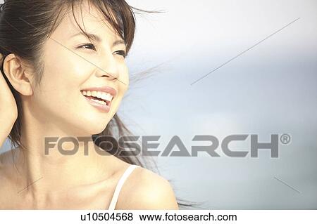 Stock Photo - Portrait of Japanese woman. Fotosearch