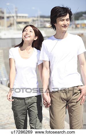 Japanese couple in Shonan area View Large Photo Image Stock Photo - Japanese couple in Shonan area. Fotosearch