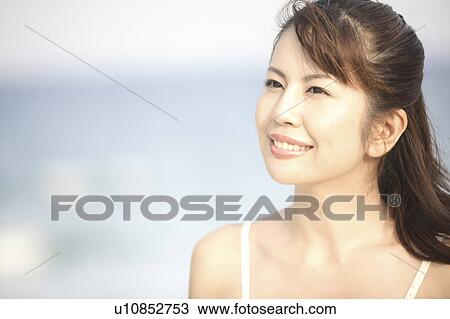 Stock Image - Portrait of Japanese woman. Fotosearch