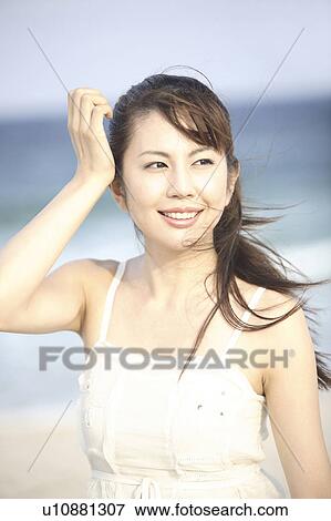Stock Photo - Portrait of Japanese woman. Fotosearch