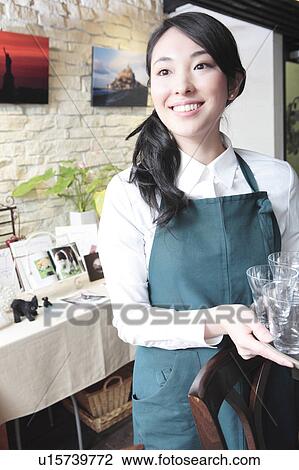 Japanese waitress View Large Photo Image Stock Image - Japanese waitress. Fotosearch